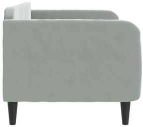 Sofá-cama 80x200 cm veludo cinzento-claro