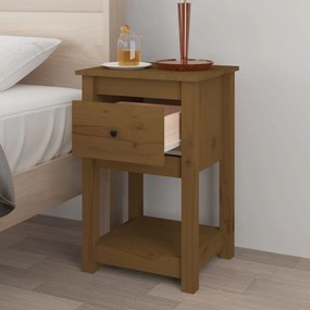 Mesa de cabeceira 40x35x61,5 cm pinho maciço castanho mel