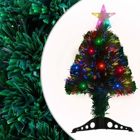 vidaXL Árvore de Natal pré-iluminada c/ suporte e LED 64 cm fibra ótica