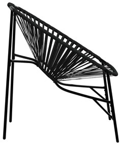 Cadeira de jardim em forma de ovo vime PE preto
