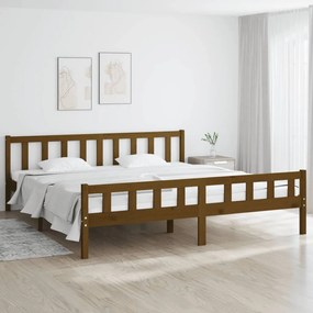810702 vidaXL Estrutura de cama 200x200 cm madeira maciça castanho mel