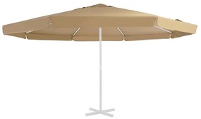 312541 vidaXL Tecido substituição p/ guarda-sol 500 cm cinzento-acastanhado
