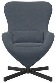 Cadeira Egg vidaXL Veludo Cinza Escuro