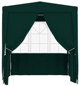 Tenda festas profissional c/ paredes laterais 2x2m 90g/m² verde