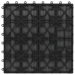 Ladrilho pavimento relevo profundo 11 pcs WPC 1m² preto