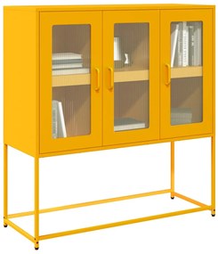 Aparador 100,5x39x107 cm aço laminado a frio amarelo mostarda