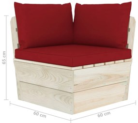 10 pcs conjunto lounge de paletes + almofadões madeira de abeto