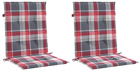 Almofadões lombares cadeiras jardim 2pcs oxford xadrez vermelho
