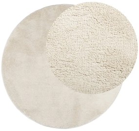 Tapete de pelo curto OVIEDO Ø 120 cm bege