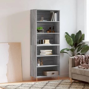 3189563 vidaXL Armário alto 69,5x32,5x180cm derivados madeira sonoma cinzento