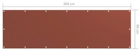 Tela de varanda 90x300 cm tecido Oxford terracota