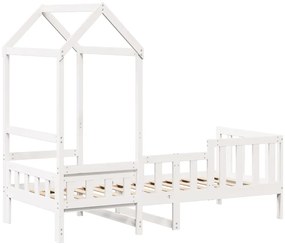 Sofá-cama c/ telhado 90x190 cm madeira de pinho maciça branco
