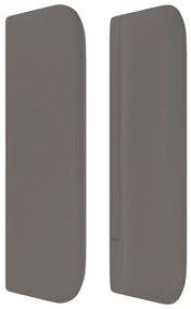 Cabeceira de cama c/ abas couro artificial 147x16x78/88cm cinza