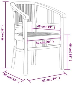 5 pcs conjunto de jantar p/ jardim madeira de teca maciça