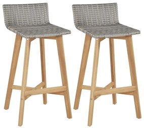 Cadeiras de bar 2 pcs madeira acácia maciça