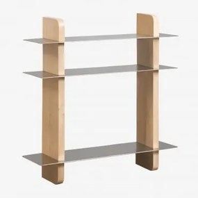 Estante De Parede Em Madeira De Manga E Aço Tokyo Madeira De Manga - Sklum