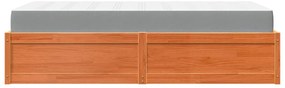 Cama com colchão 100x200 cm pinho maciço castanho-mel