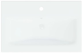 Lavatório embutido c/ torneira 61x39x18 cm cerâmica branco