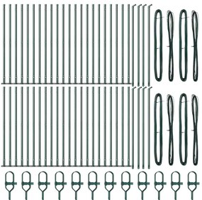 Postes de Cerca com Bases - 52 peças, Ø32mm, 70cm em Aço Galvanizado