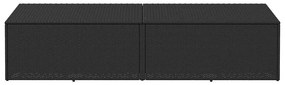 Caixa de arrumação para jardim 220x50x58 cm vime PE preto