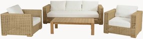 Conjunto lounge de jardim em madeira de teca Valeria, conjunto de 4