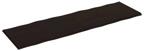 Tampo de mesa com bordas vivas maciço tratado castanho-escuro
