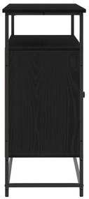 Buffet vidaXL Preto Carvalho 100x35x80 cm Madeira Engenharia e Aço