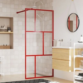 vidaXL Divisória de chuveiro 90x195 cm vidro transparente ESG vermelho