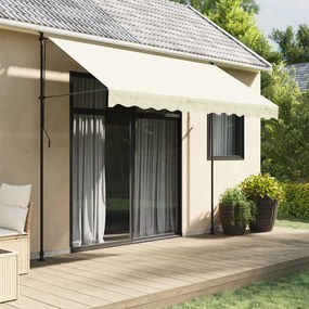 Toldo retrátil 300x150 cm tecido e aço cor creme