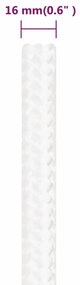 Corda de barco 16 mm 25 m polipropileno branco completo