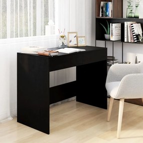 vidaXL Secretária 101x50x76,5 cm derivados de madeira preto
