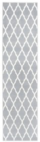vidaXL Passadeira 80x350 cm polipropileno cinzento e branco