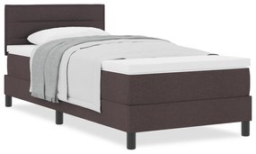 Cama Box Spring com Colchão Marrom Escuro 90x190 cm Tecido