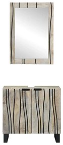 Conjunto de Móveis para Banheiro 2 pcs Branco 62 x 33 x 58 cm