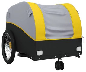 Reboque para bicicleta 30 kg ferro preto e amarelo