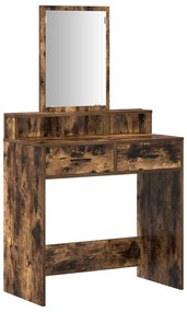 Mesa de Maquilhagem com Gavetas em Carvalho Fumado 79x41x140 cm