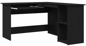 Escrivaninha vidaXL em Preto Carvalho de 120x140x75 cm em Madeira Enge