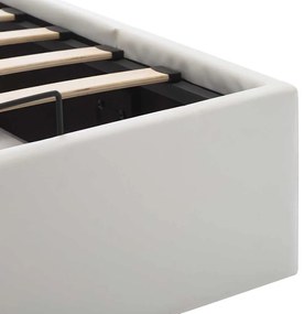 Cama hidráulica c/ arrumação 180x200cm couro artificial branco