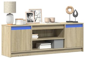 vidaXL Móvel de TV com luzes LED derivados de madeira carvalho sonoma
