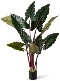 Árvore artificial de 160 cm decorativa com 11 folhas Caules ajustáveis Vaso preenchido com cimento verde