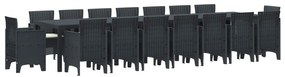 vidaXL Conjunto de Jantar para Jardim com Almofadas 17 pcs Antracite