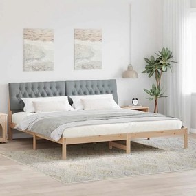 vidaXL Estrutura de Cama com Cabeceira Estofada Castanho 200 x 200 cm