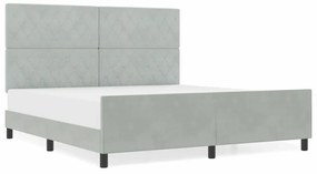 Cama vidaXL Cinza Claro 180x200 cm Veludo