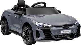 HOMCOM Carro Elétrico AUDI RS E-Tron GT 12V com 2 Motores Faróis LED Buzina Música USB 3-5km/h 103x58x41 cm Cinzento | Aosom Portugal