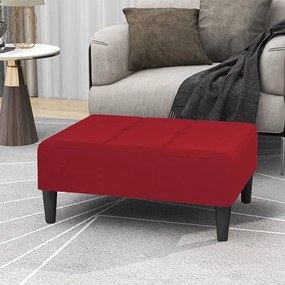 vidaXL Apoio de pés 78x56x32 cm veludo vermelho tinto