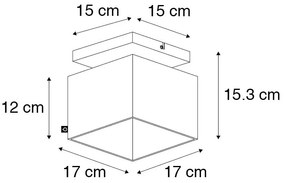 Candeeiro de teto moderno preto ouro - VT 1 Moderno