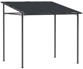 Outsunny Pérgola de Parede 2,4x2,4 m Pérgola de Jardim com Teto Inclinado Proteção UV 30+ Impermeável e Estrutura de Metal Cinza