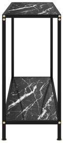 Mesa consola 100x35x75 cm vidro temperado preto