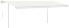 Toldo automático c/ LED e sensor de vento 5x3,5 m cor creme
