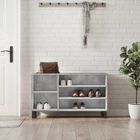 vidaXL Sapateira 102x36x60 cm derivados de madeira cinzento cimento